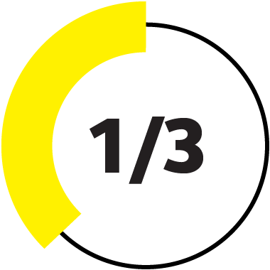 Infographic showing 1/3 of employees