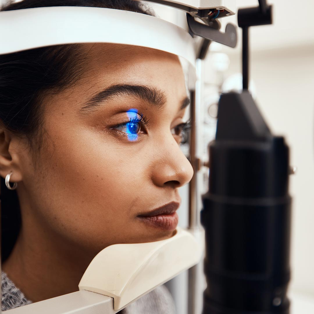 person getting an eye exam
